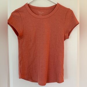 American Eagle Outfitters Women's Short Sleeve waffle tee - Rust